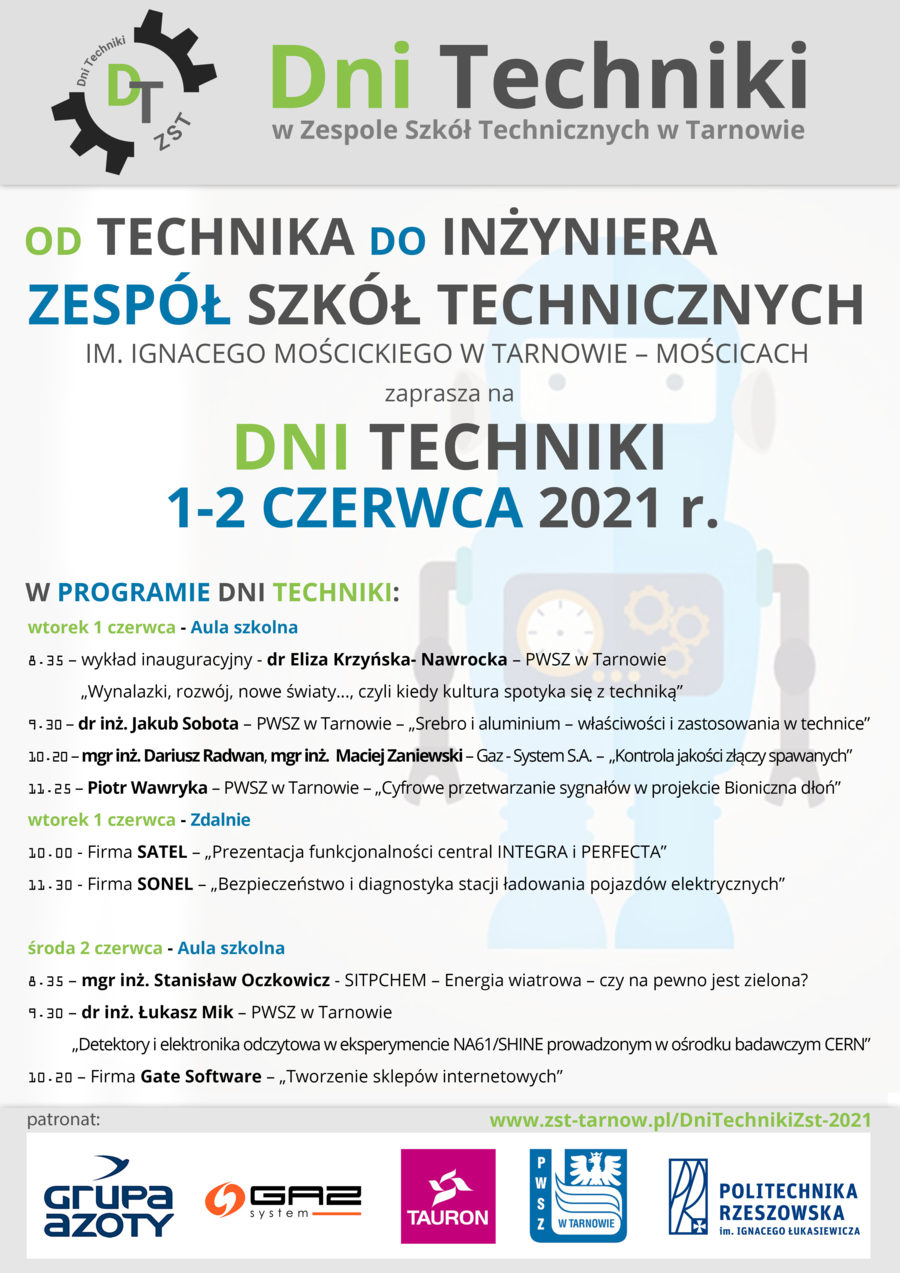 Plakat Dni Techniki w ZST